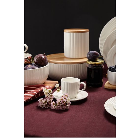 Салатник с бамбуковой крышкой Soft Ripples, Dual Glazing, ?22 см, Liberty Jones, фото , изображение 3