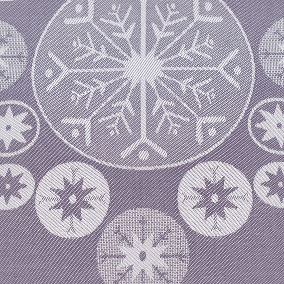 Дорожка из хлопка фиолетово-серого цвета с рисунком Ледяные узоры, New Year Essential, 53х150см, Tkano, фото , изображение 5