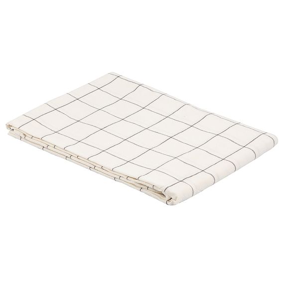 Скатерть из хлопка круглая белого цвета в клетку из коллекции Essential, 160 см, Tkano, фото , изображение 3