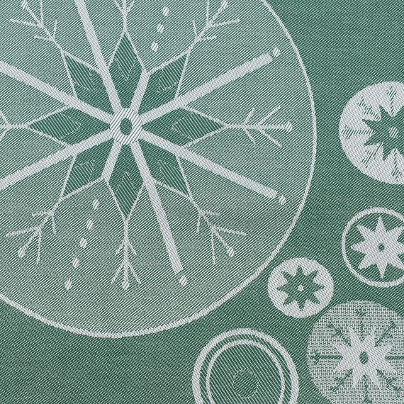 Салфетка из хлопка зеленого цвета с рисунком Ледяные узоры из коллекции New Year Essential, 53х53см, Tkano, фото , изображение 6