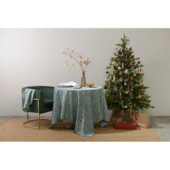 Скатерть из хлопка зеленого цвета с рисунком Спелая смородина, Scandinavian touch, 180х260см, Tkano, фото , изображение 2