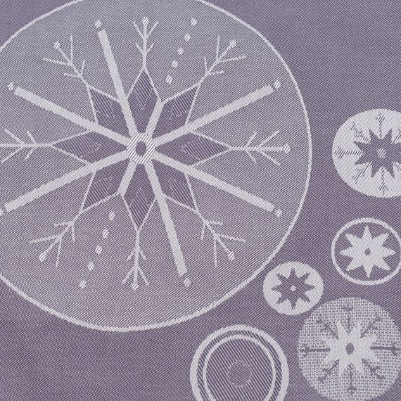 Салфетка из хлопка фиолетово-серого цвета с рисунком Ледяные узоры, New Year Essential, 53х53см, Tkano, фото , изображение 4