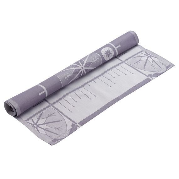 Салфетка из хлопка фиолетово-серого цвета с рисунком Ледяные узоры, New Year Essential, 53х53см, Tkano, фото , изображение 2