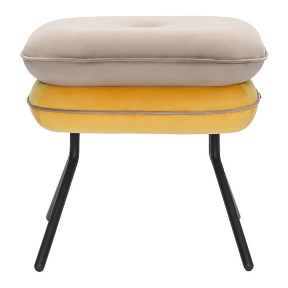 Пуф Pea, велюр, бежевый/желтый, Bergenson Bjorn, фото , изображение 2