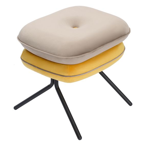 Пуф Pea, велюр, бежевый/желтый, Bergenson Bjorn, фото , изображение 3
