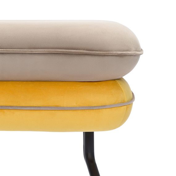 Пуф Pea, велюр, бежевый/желтый, Bergenson Bjorn, фото , изображение 4