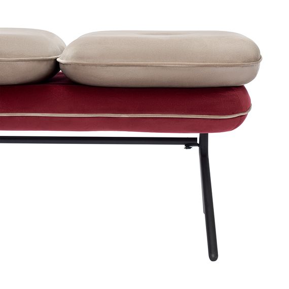 Банкетка Pea, велюр, бежевая/бордовая, Bergenson Bjorn, фото , изображение 4