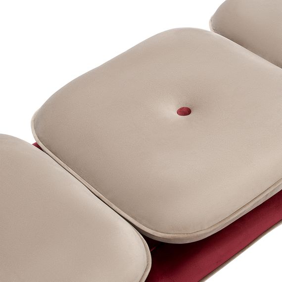 Банкетка Pea, велюр, бежевая/бордовая, Bergenson Bjorn, фото , изображение 5