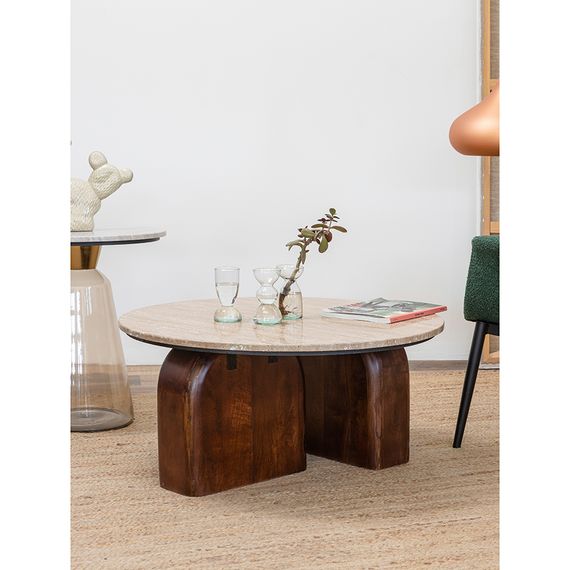 Столик кофейный Torhill, 80 см, бежевый/орех, Bergenson Bjorn, фото , изображение 2