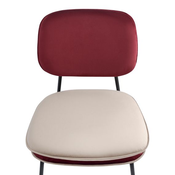 Стул с контрастным кантом Pea, велюр, бордовый/бежевый, Bergenson Bjorn, фото , изображение 5