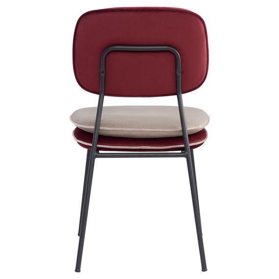 Стул с контрастным кантом Pea, велюр, бордовый/бежевый, Bergenson Bjorn, фото , изображение 4