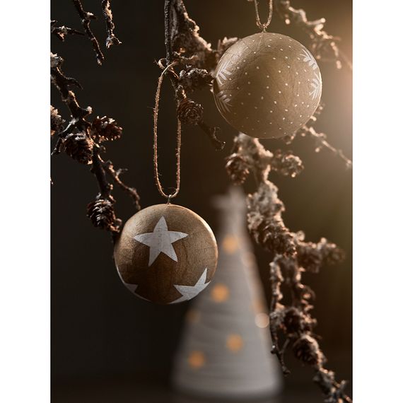 Набор елочных шаров из папье-маше Zero waste из коллекции New Year Essential, 3 шт., Tkano, фото , изображение 4
