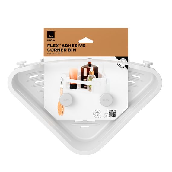 Органайзер для душа угловой Flex Adhesive, белый, UMBRA, фото , изображение 8