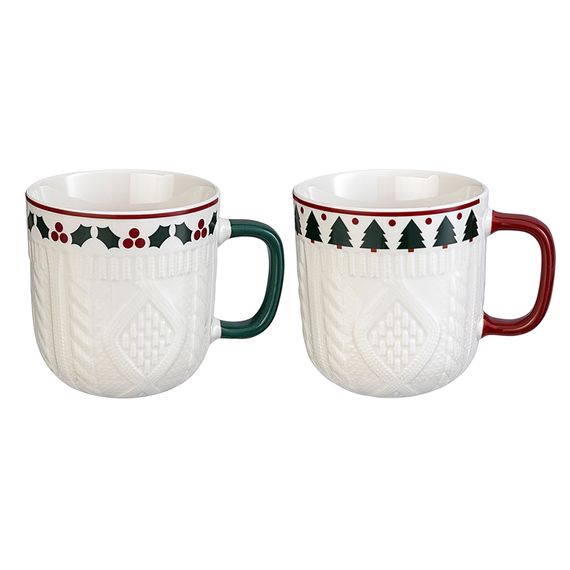 Набор из двух кружек Warm Celebration из коллекции New Year Essential, 400 мл, Tkano, фото 