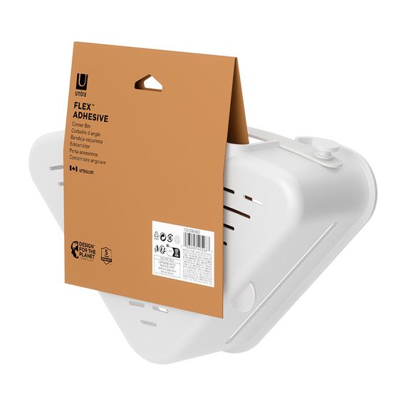 Органайзер для душа угловой Flex Adhesive, белый, UMBRA, фото , изображение 10