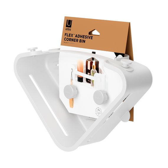 Органайзер для душа угловой Flex Adhesive, белый, UMBRA, фото , изображение 9