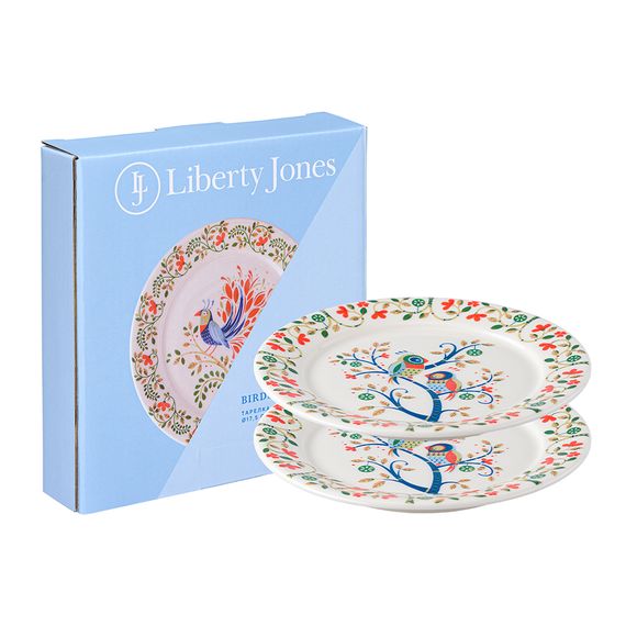 Набор тарелок Love Birds из коллекции Birds of Paradise в подарочной упаковке, ?18 см, 2 шт., Liberty Jones, фото 