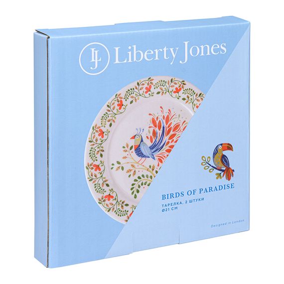 Набор тарелок Parrot из коллекции Birds of Paradise в подарочной упаковке, ?21 см, 2 шт., Liberty Jones, фото , изображение 8