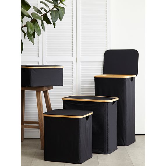 Корзина для белья Neat Tall, 41х35х74 см, черная, Smart Solutions, фото , изображение 2