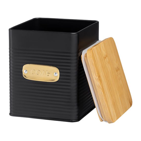 Банка для хранения соли Irmel, 1,7 л, графит, Smart Solutions, фото , изображение 3