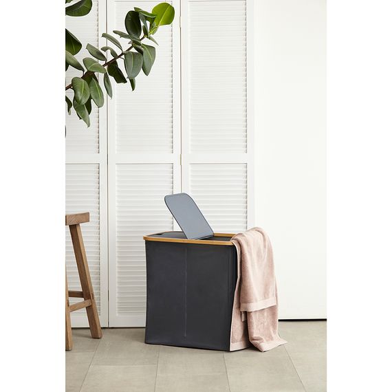 Корзина для белья с двумя отделениями Neat Twin, 53,5х33х53 см, серая, Smart Solutions, фото , изображение 4