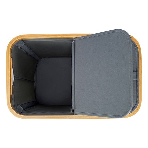 Корзина для белья с двумя отделениями Neat Twin, 53,5х33х53 см, серая, Smart Solutions, фото , изображение 6