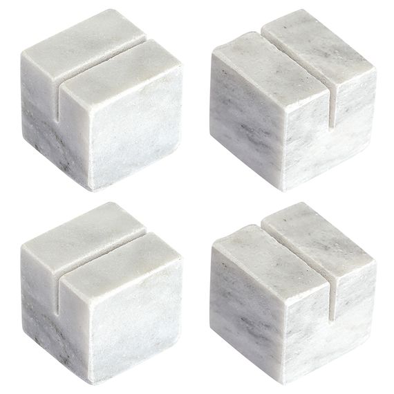 Набор держателей для именных карт Marm, белый мрамор, 4 шт., Liberty Jones, фото 