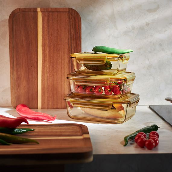 Контейнер для хранения и переноски продуктов 1,5 л янтарного цвета, Smart Solutions, фото , изображение 5