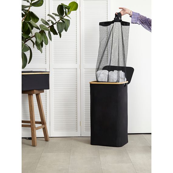 Корзина для белья Neat Tall, 41х35х74 см, черная, Smart Solutions, фото , изображение 4