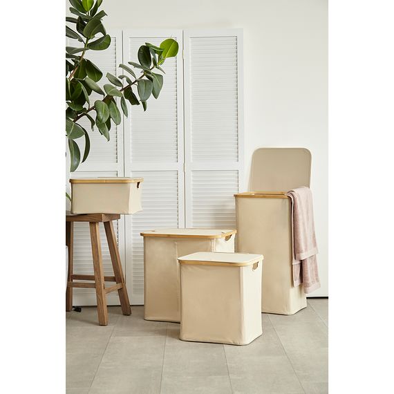 Корзина для белья Neat Mid, 40x33x43 см, молочная, Smart Solutions, фото , изображение 2