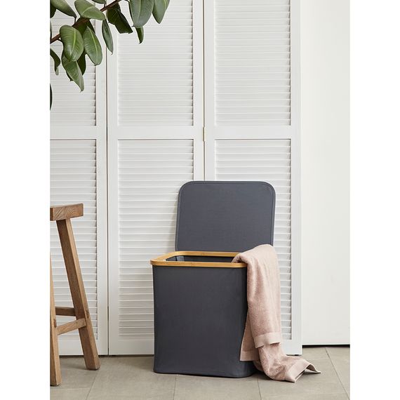Корзина для белья Neat Mid, 40x33x43 см, серая, Smart Solutions, фото , изображение 3