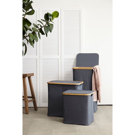 Корзина для белья Neat Mid, 40x33x43 см, серая, Smart Solutions, фото , изображение 2