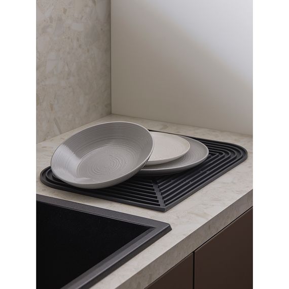 Коврик для сушки посуды Dry Flex, 34,6х44,6 см, темно-серый, Smart Solutions, фото , изображение 5