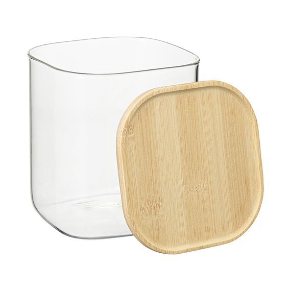 Банка для хранения квадратная Glass Bamboo, 1,5 л, Smart Solutions, фото , изображение 8