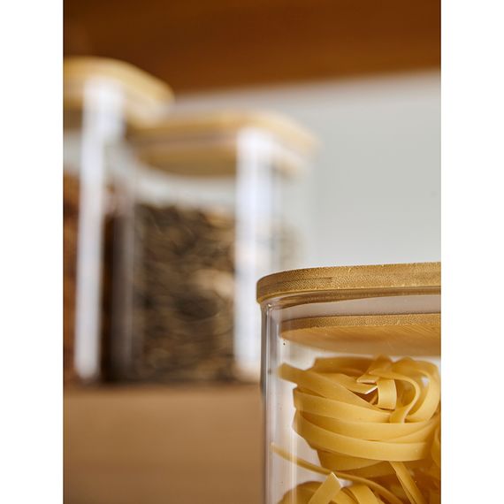 Банка для хранения квадратная Glass Bamboo, 1,5 л, Smart Solutions, фото , изображение 5