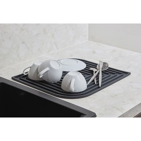 Коврик для сушки посуды Dry Flex, 34,5х31,5 см, темно-серый, Smart Solutions, фото , изображение 11