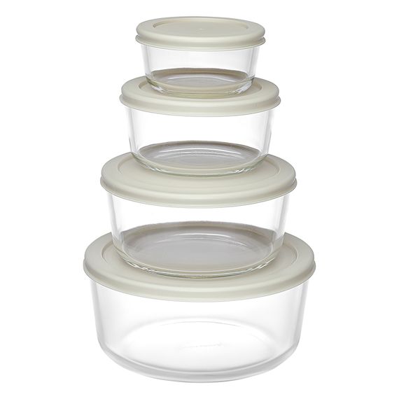 Набор контейнеров для запекания и хранения круглые с крышками, серые, 4 шт., Smart Solutions, фото 