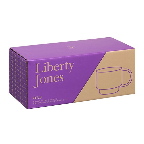Набор кружек Orb, 400 мл, прозрачные/фиолетовые, 2 шт., Liberty Jones, фото , изображение 5