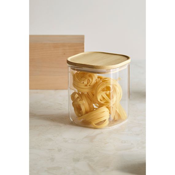 Банка для хранения квадратная Glass Bamboo, 1,5 л, Smart Solutions, фото , изображение 4