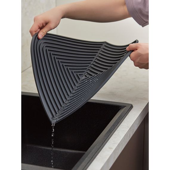 Коврик для сушки посуды Dry Flex, 34,6х44,6 см, темно-серый, Smart Solutions, фото , изображение 4