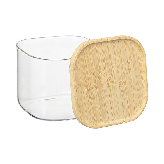Банка для хранения квадратная Glass Bamboo, 600 мл, Smart Solutions, фото , изображение 6