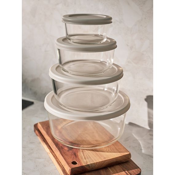 Набор контейнеров для запекания и хранения круглые с крышками, серые, 4 шт., Smart Solutions, фото , изображение 2