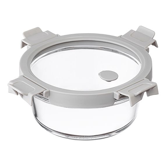 Контейнер для запекания и хранения круглый с крышкой, 650 мл, светло-серый, Smart Solutions, фото , изображение 2