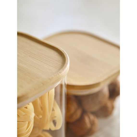 Банка для хранения квадратная Glass Bamboo, 1,5 л, Smart Solutions, фото , изображение 6