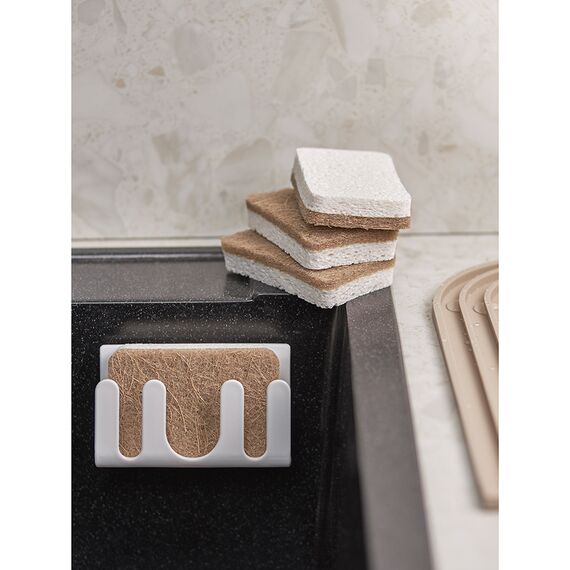 Набор губок для посуды из целлюлозы и кокосового волокна Eco Sponge, белые, 6 шт., Smart Solutions, фото , изображение 2