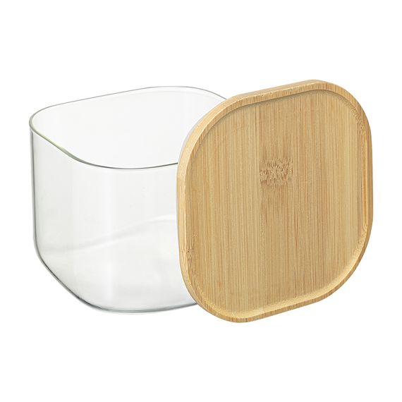 Банка для хранения квадратная Glass Bamboo,1 л, Smart Solutions, фото , изображение 7