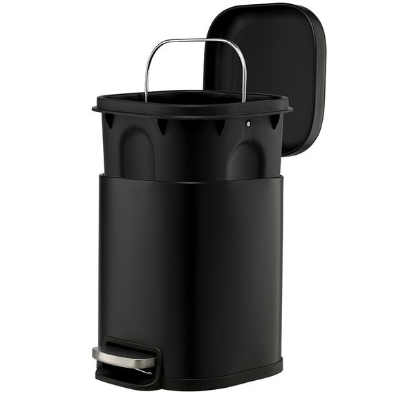 Ведро мусорное с педалью, графит, 6 л, Smart Solutions, фото , изображение 4