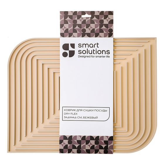 Коврик для сушки посуды Dry Flex, 34,6х44,6 см, бежевый, Smart Solutions, фото , изображение 10