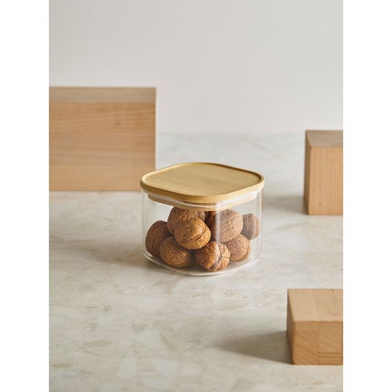 Банка для хранения квадратная Glass Bamboo,1 л, Smart Solutions, фото , изображение 5