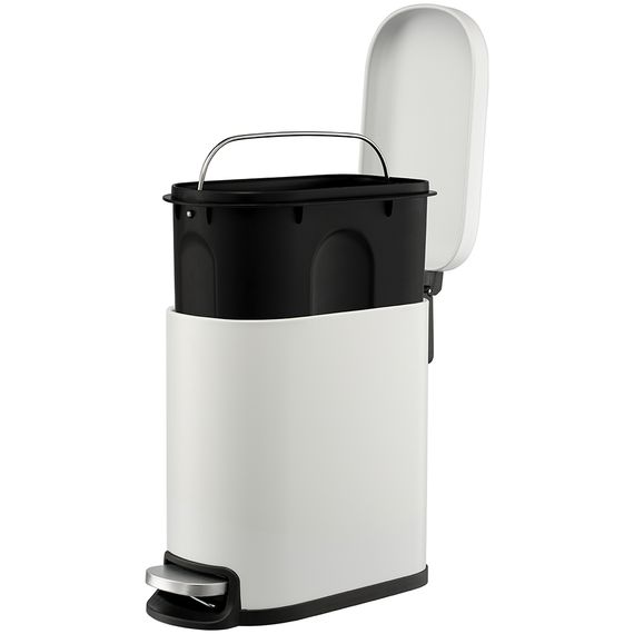 Ведро мусорное с педалью, светло-серое, 5 л, Smart Solutions, фото , изображение 4